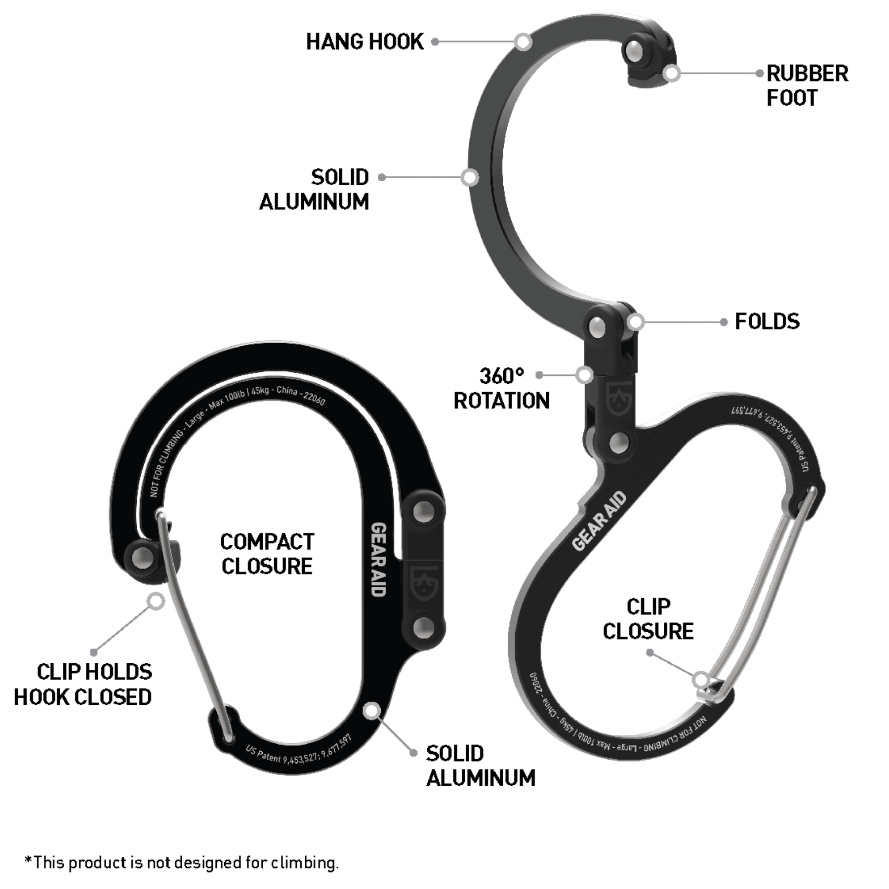 Buy wholesale 360° hooks in a set of 2
